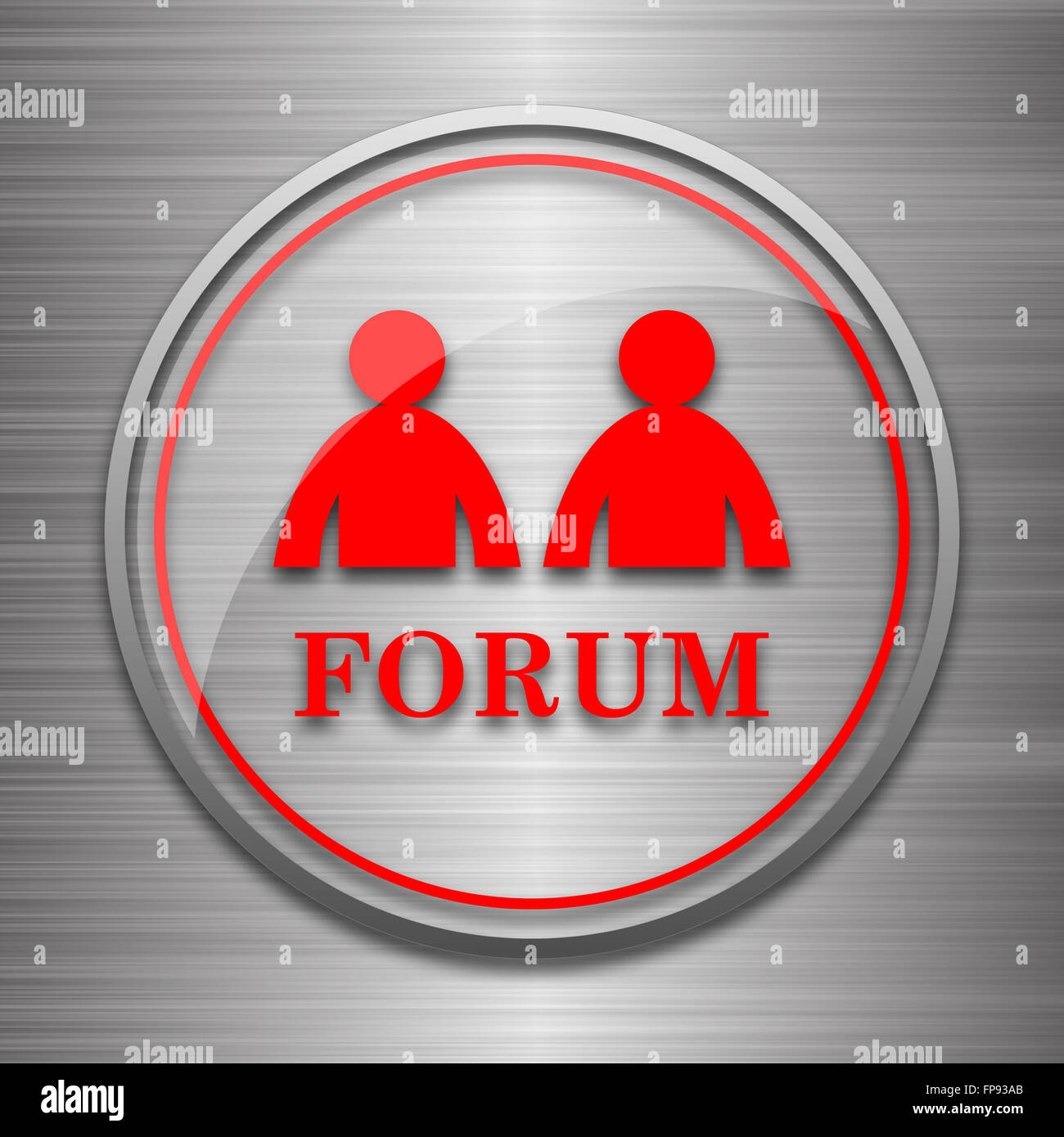 Forum icon. Internet button on metallic background Stock Photo - Alamy