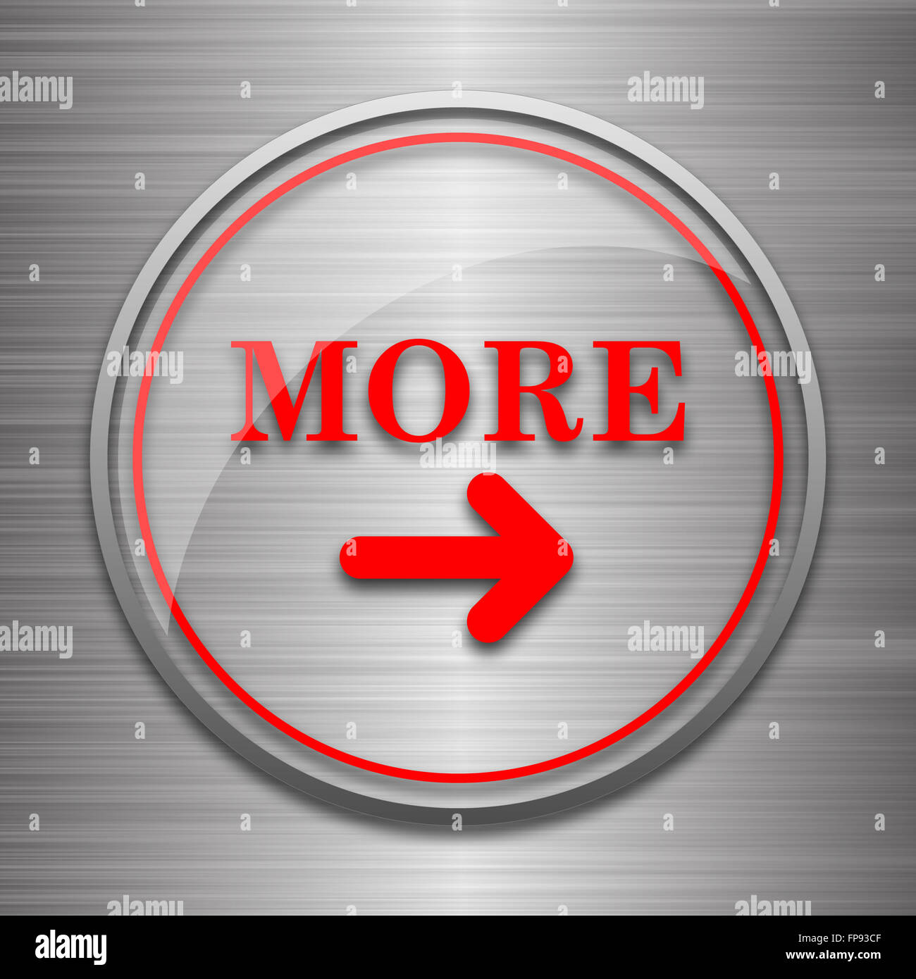More icon. Internet button on metallic background Stock Photo - Alamy