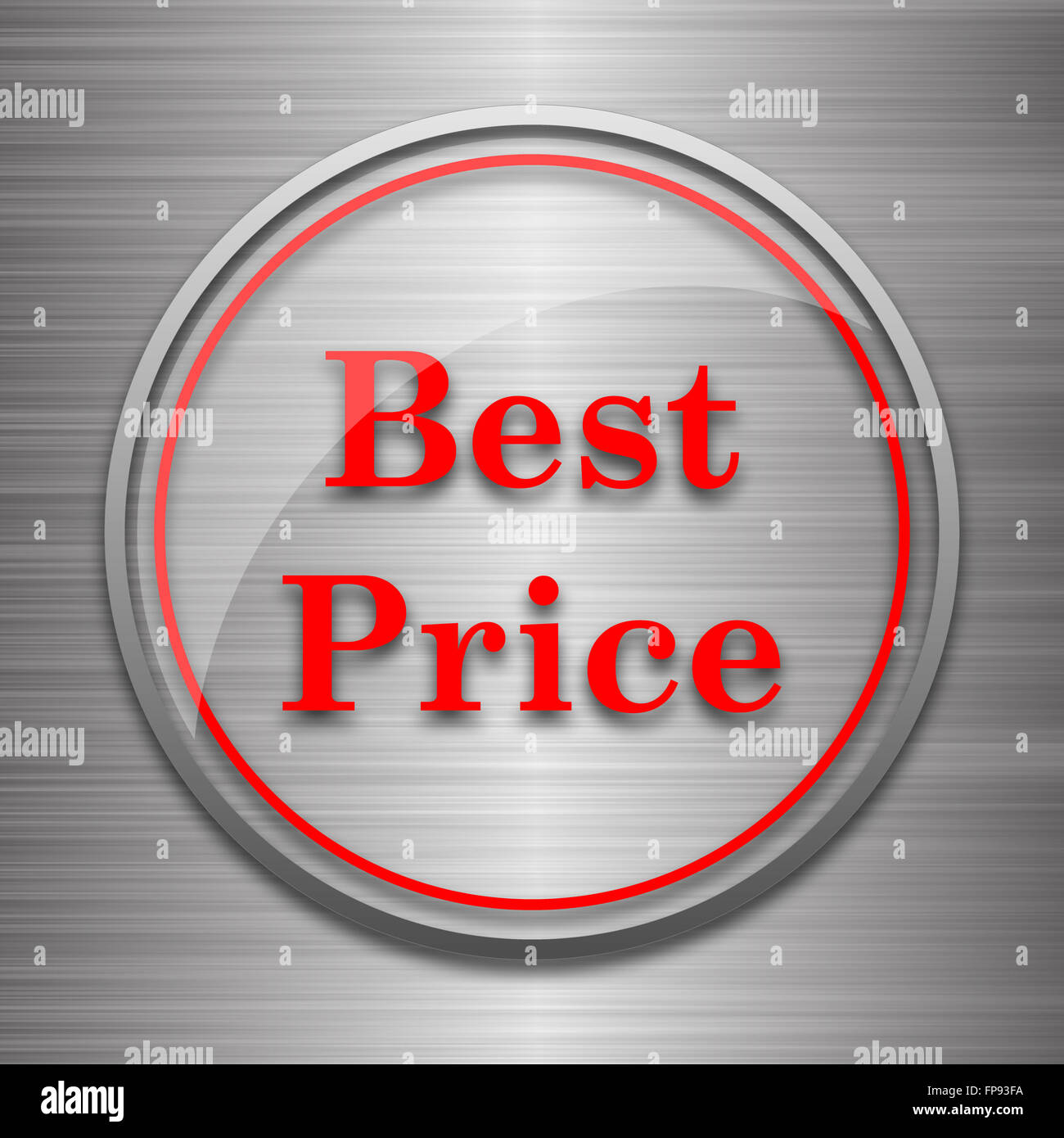 Best price icon. Internet button on metallic background Stock Photo - Alamy