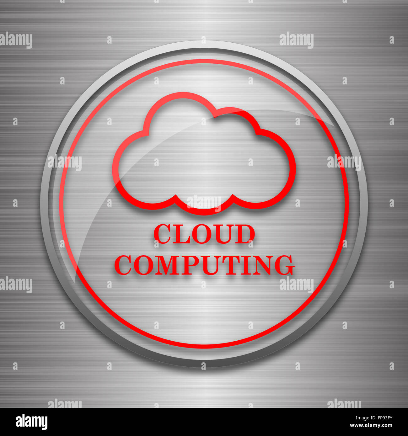 Cloud computing icon. Internet button on metallic background Stock ...