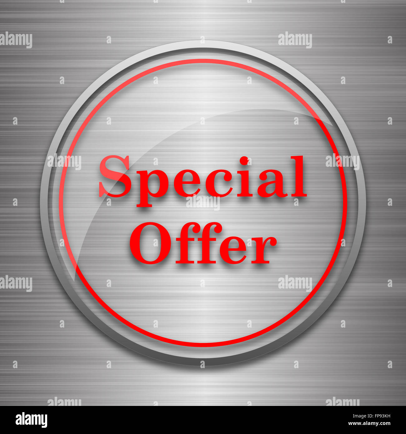 Special offer icon. Internet button on metallic background Stock Photo ...