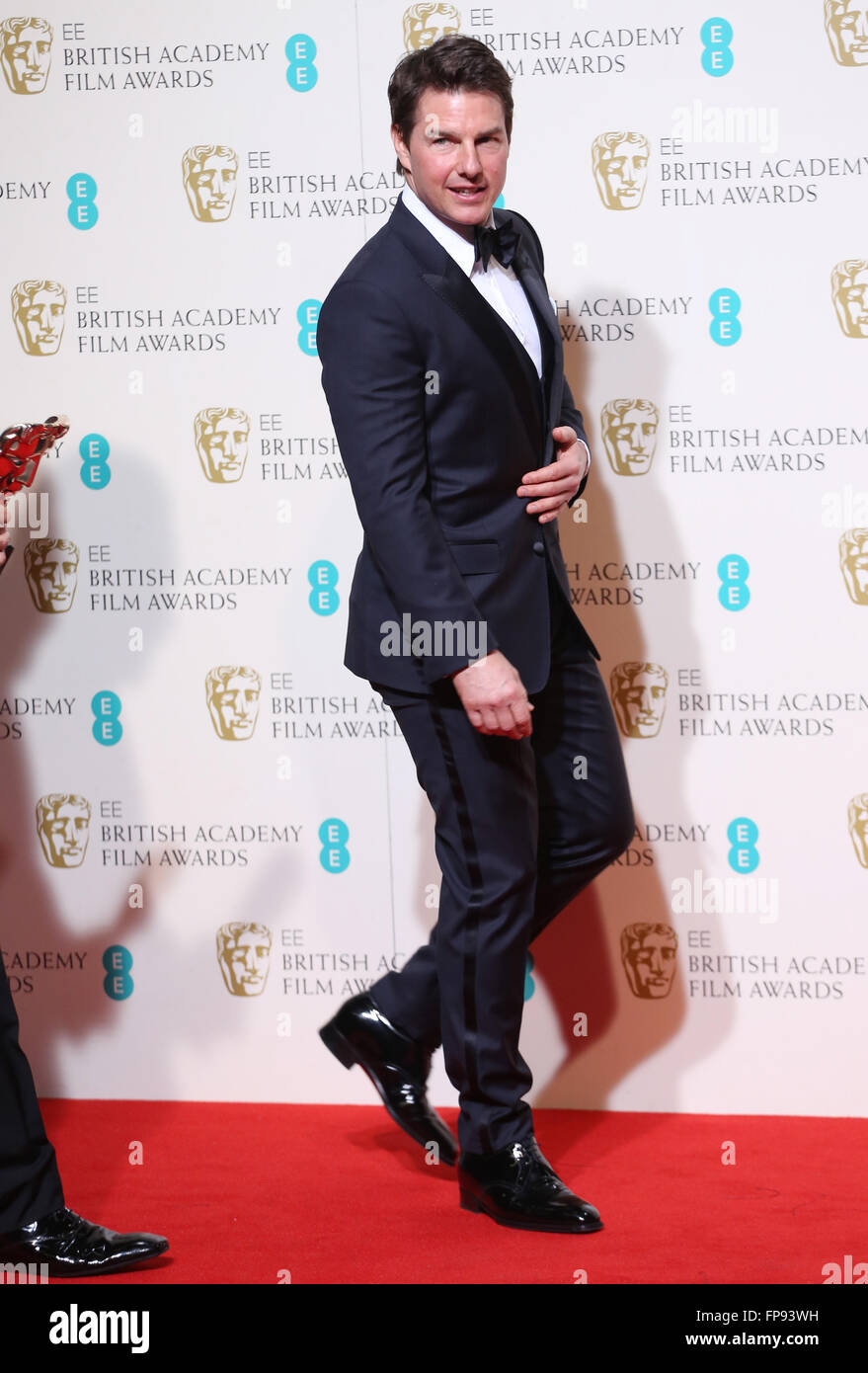 EE British Academy Film Awards (BAFTA) 2016 Awards - Press Room Featuring: Tom  Cruise Where: London, United Kingdom When: 14 Feb 2016 Stock Photo - Alamy