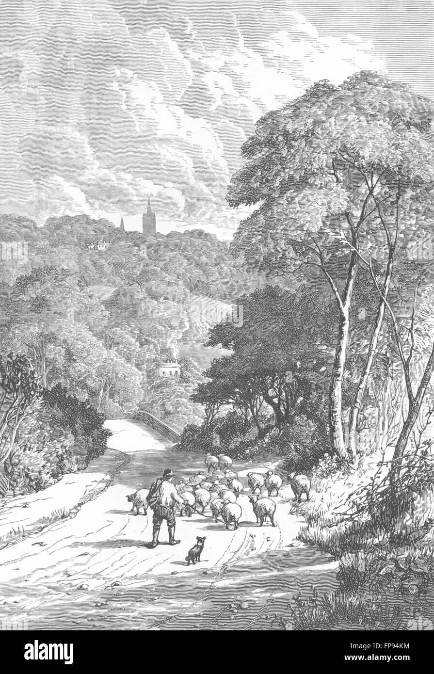 1750 Kilburn The priory KILBURN London c1880 old antique print picture