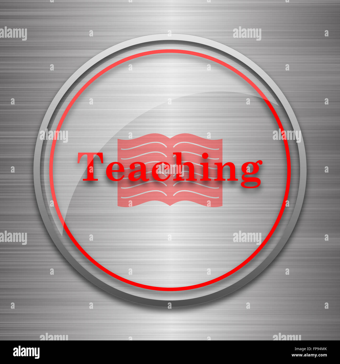 Teaching icon. Internet button on metallic background Stock Photo - Alamy