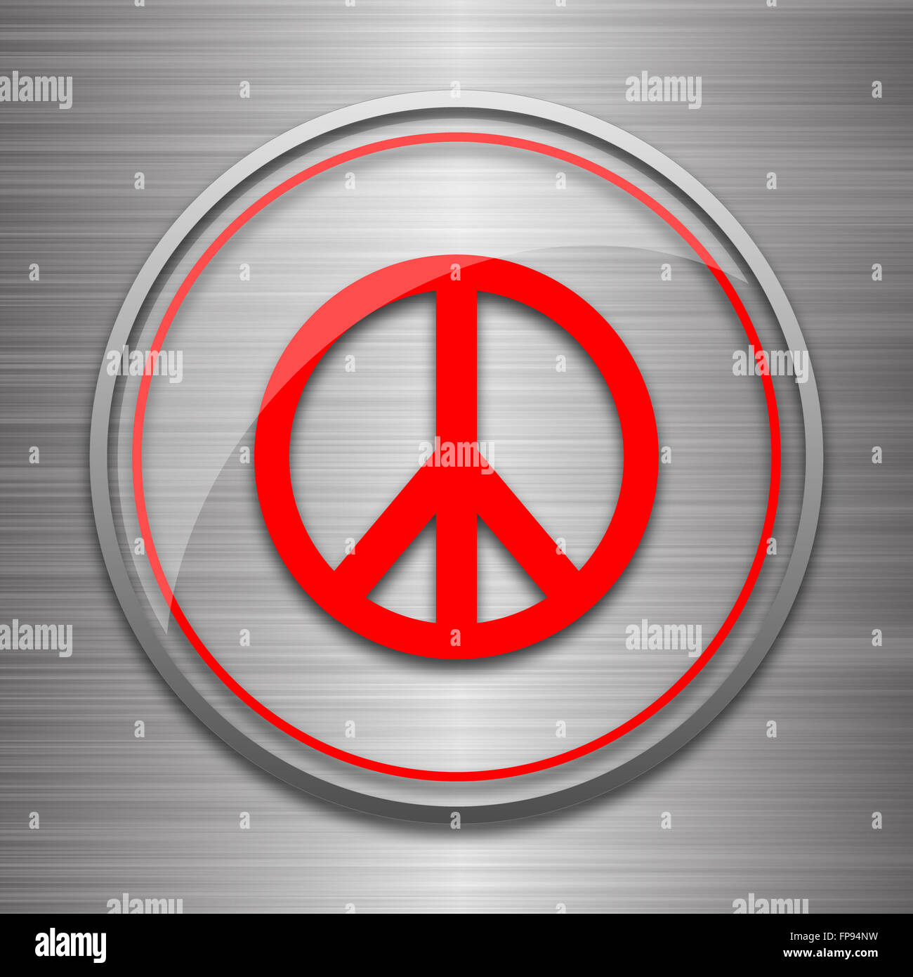 Peace icon. Internet button on metallic background Stock Photo - Alamy