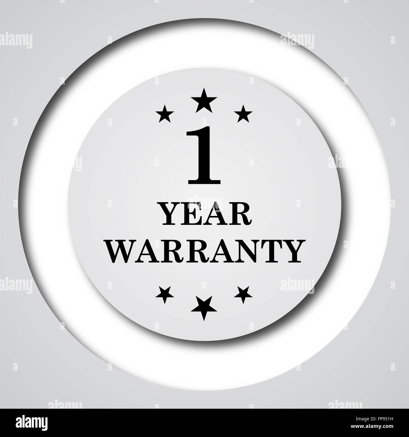 1 year warranty icon. Internet button on white background Stock Photo ...
