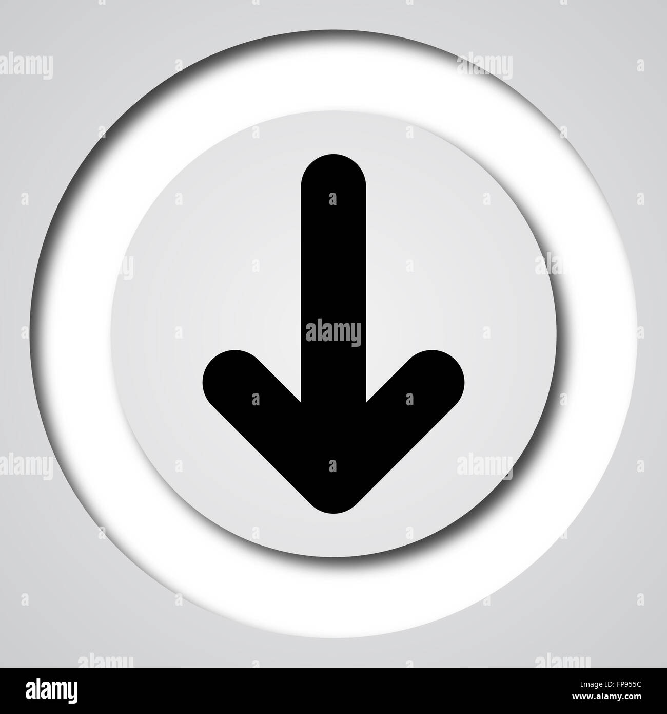 Down arrow icon. Internet button on white background Stock Photo - Alamy