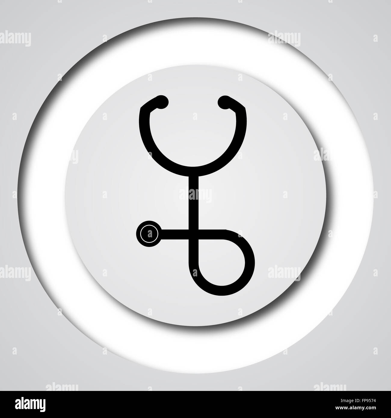 Stethoscope icon. Internet button on white background Stock Photo - Alamy