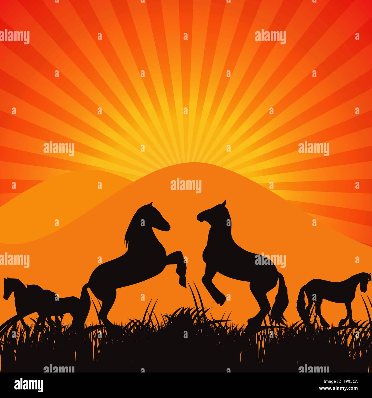 Black Horse Silhouette Vector Illustration Stock Vector Image & Art - Alamy