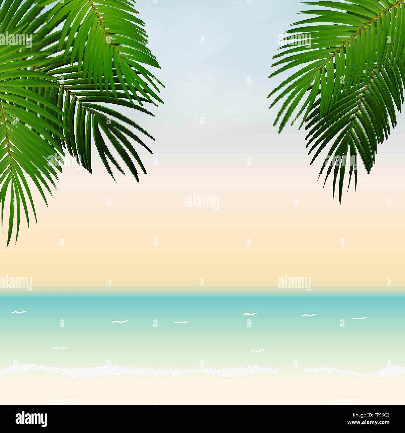 Summer Time Palm Leaf Vector Background Illustration Stock Vector Image ...