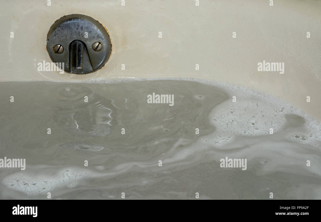 Soapy Dirty Bath Water In Old Tub Stock Photo Alamy