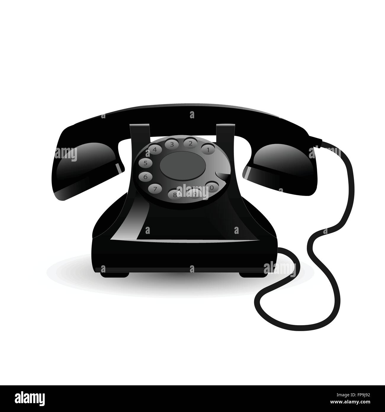 Image of a vintage phone isolated on a white background Stock Vector ...