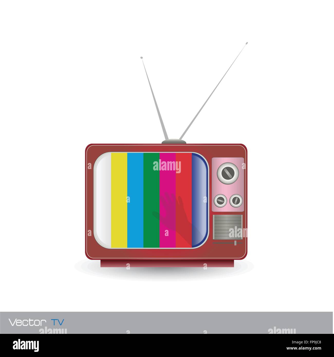 Image of a vintage television set isolated on a white background Stock ...