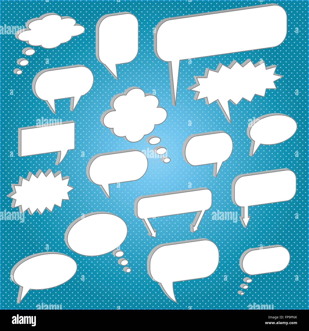 Image of various chat bubbles on a colorful blue background Stock ...