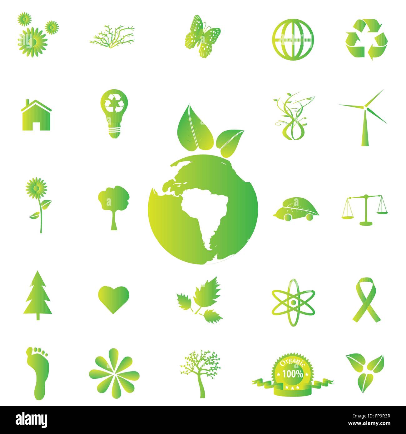 Various eco-friendly green icons Stock Vector Image & Art - Alamy