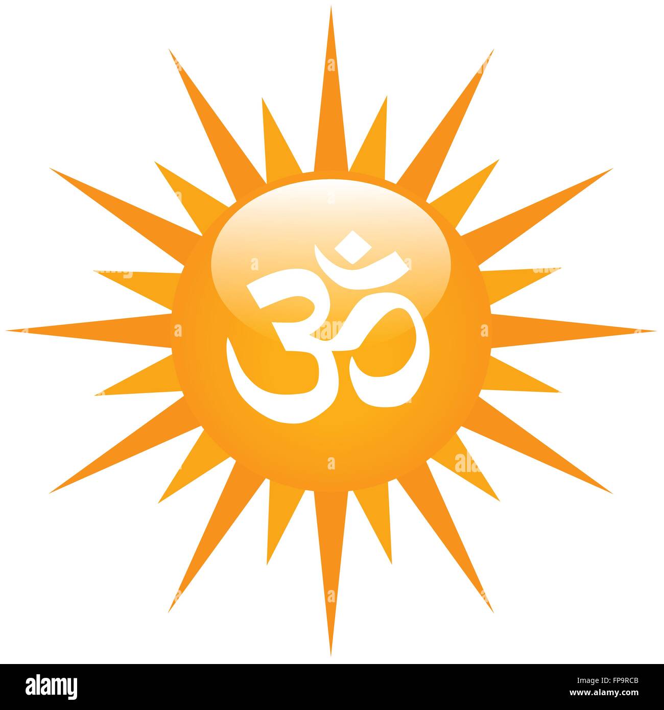 Vector Om Aum Symbol On A Sun Stock Vector Image & Art - Alamy