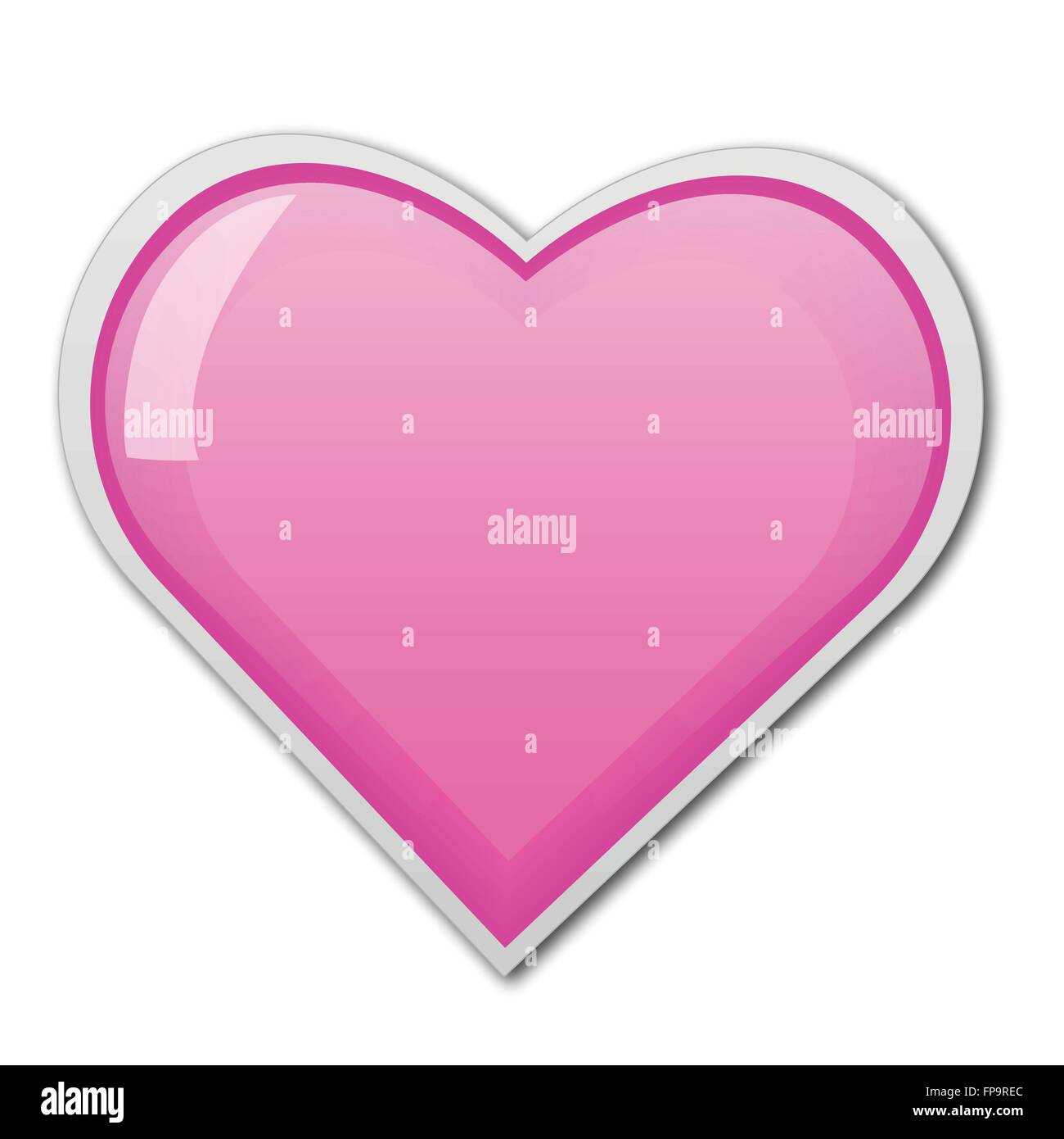 Image of a pink heart isolated on a white background Stock Vector Image ...