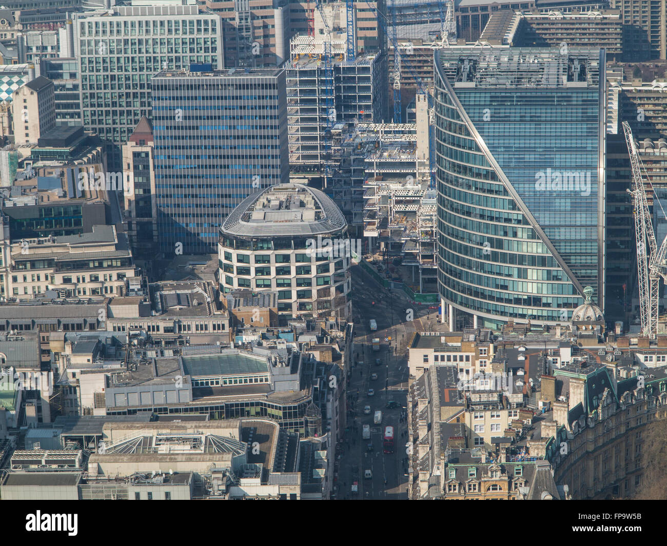 Aerial view of the City of London Stock Photo