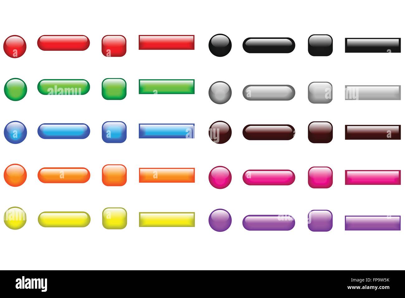 Colorful Web Buttons Stock Vector Image & Art - Alamy