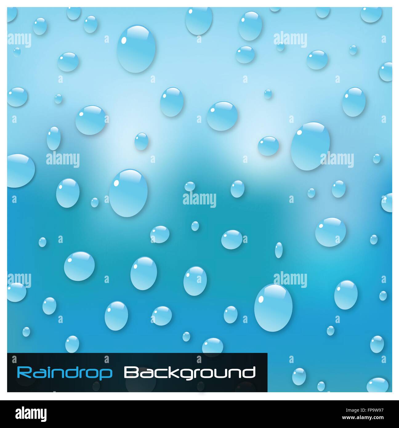 Image of a colorful blue raindrop background. Stock Vector