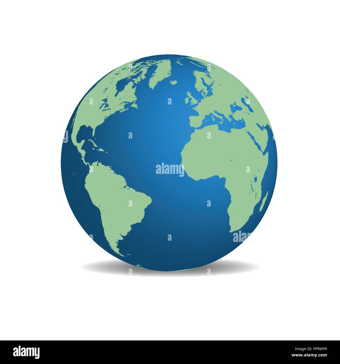 Vector image of the earth isolated on a white background Stock Vector