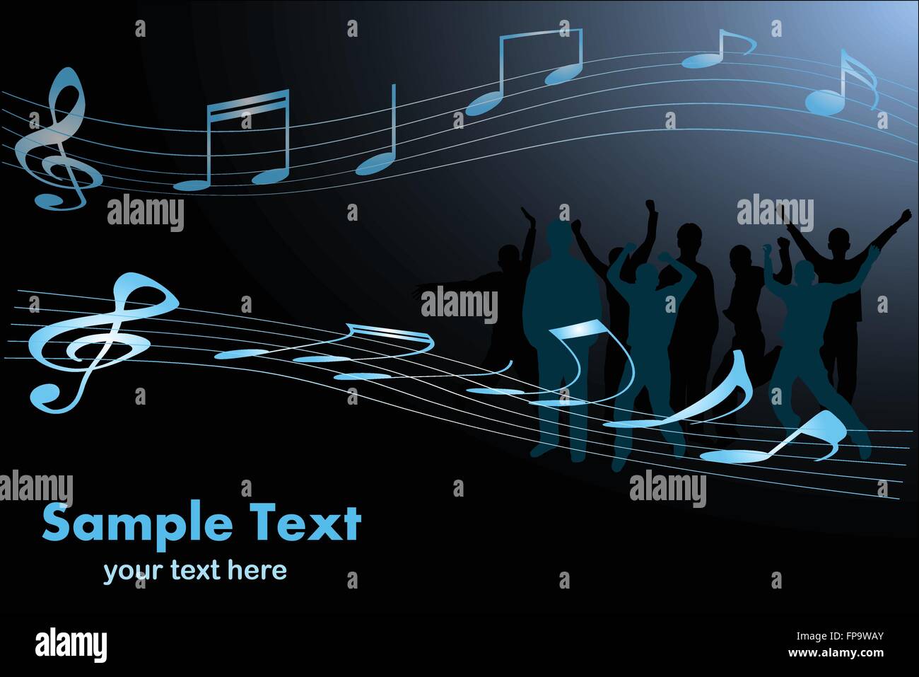 Image of a sample musical scene with editable text Stock Vector Image ...
