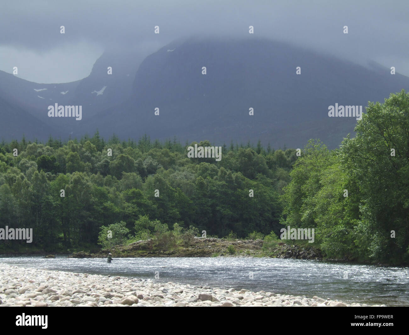 Fly fishing in the Scottish Highlands Stock Photo Alamy