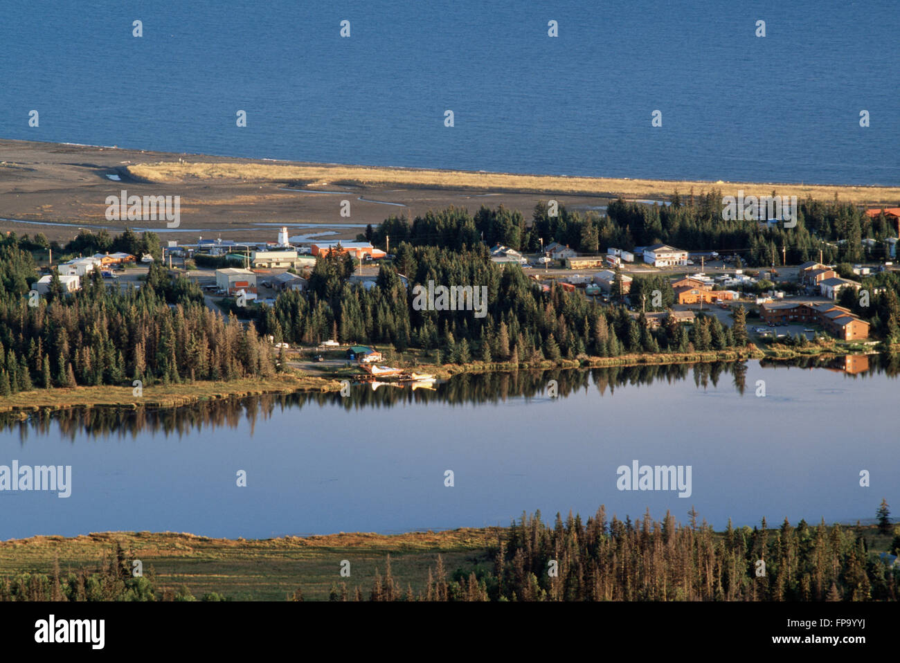 Overview of Homer, Alaska, U.S.A. Stock Photo