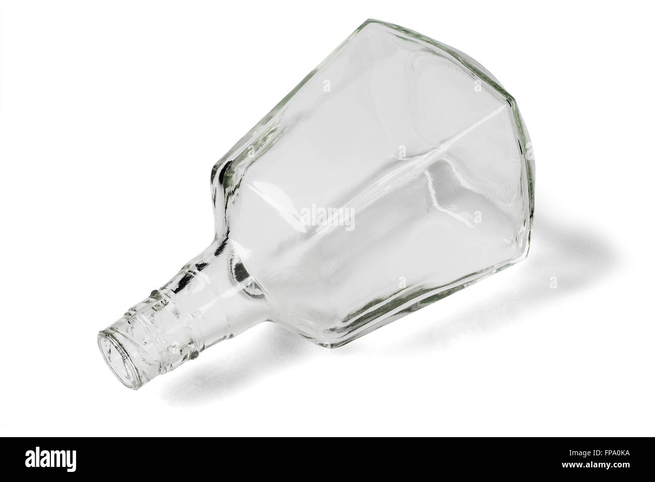 Empty Whiskey Bottle Lying on White Background Stock Photo Alamy