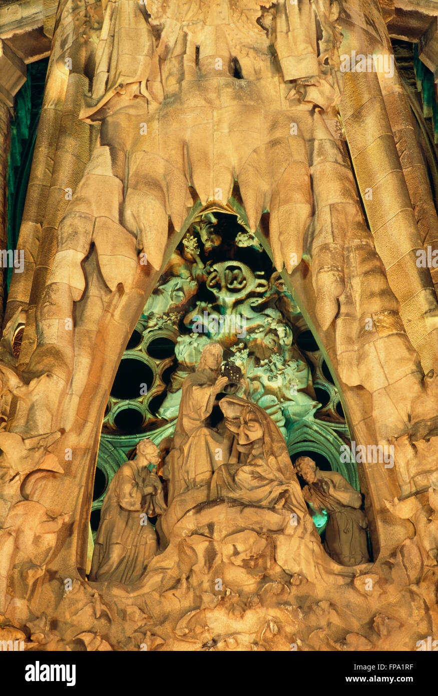 Detail of The Nativity Scene on the Exterior of the Sagrada Familia