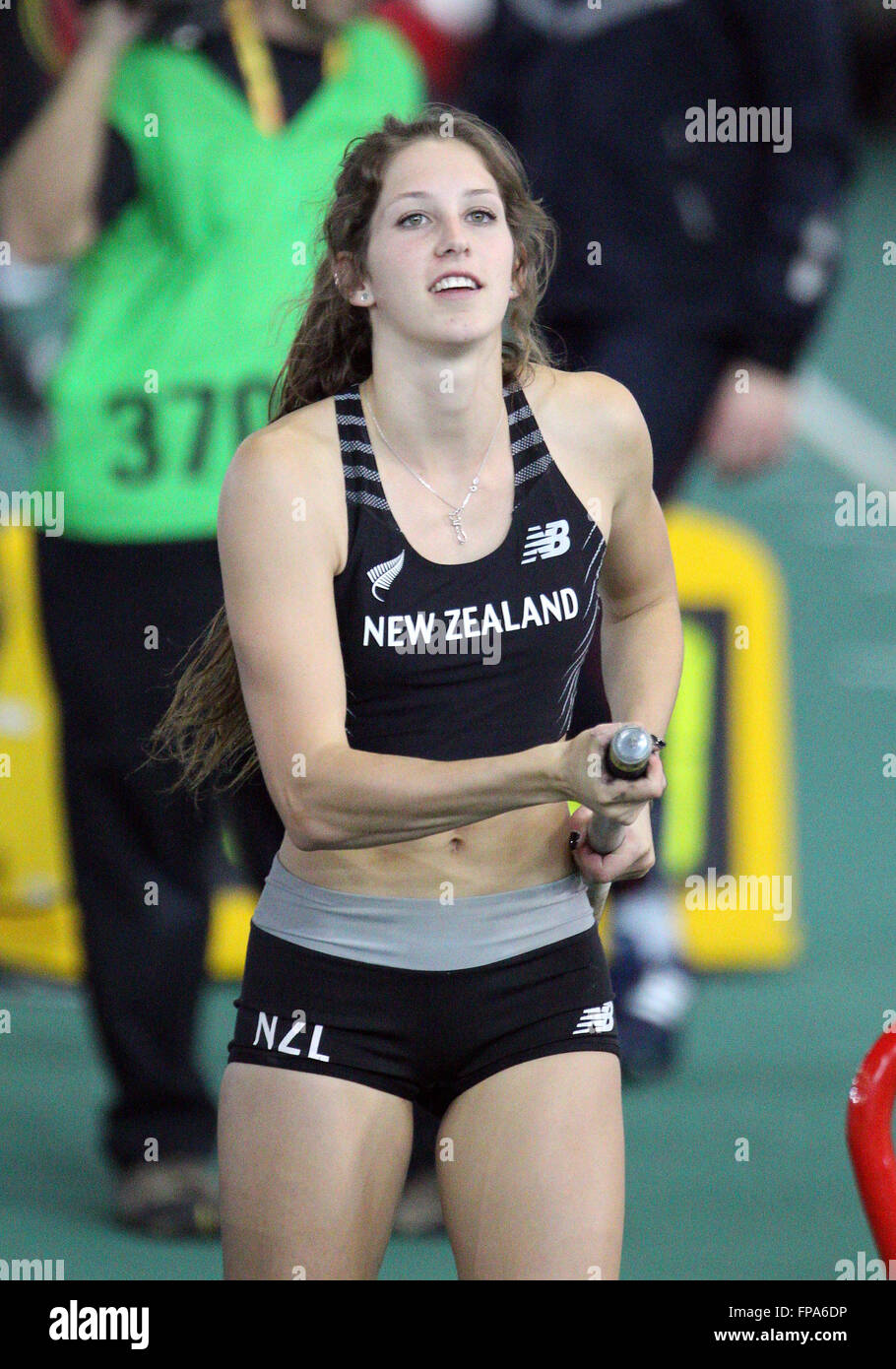 March 17, 2016 Eliza McCartney of New Zealand competes in the Women's Pole Vault at the 2016