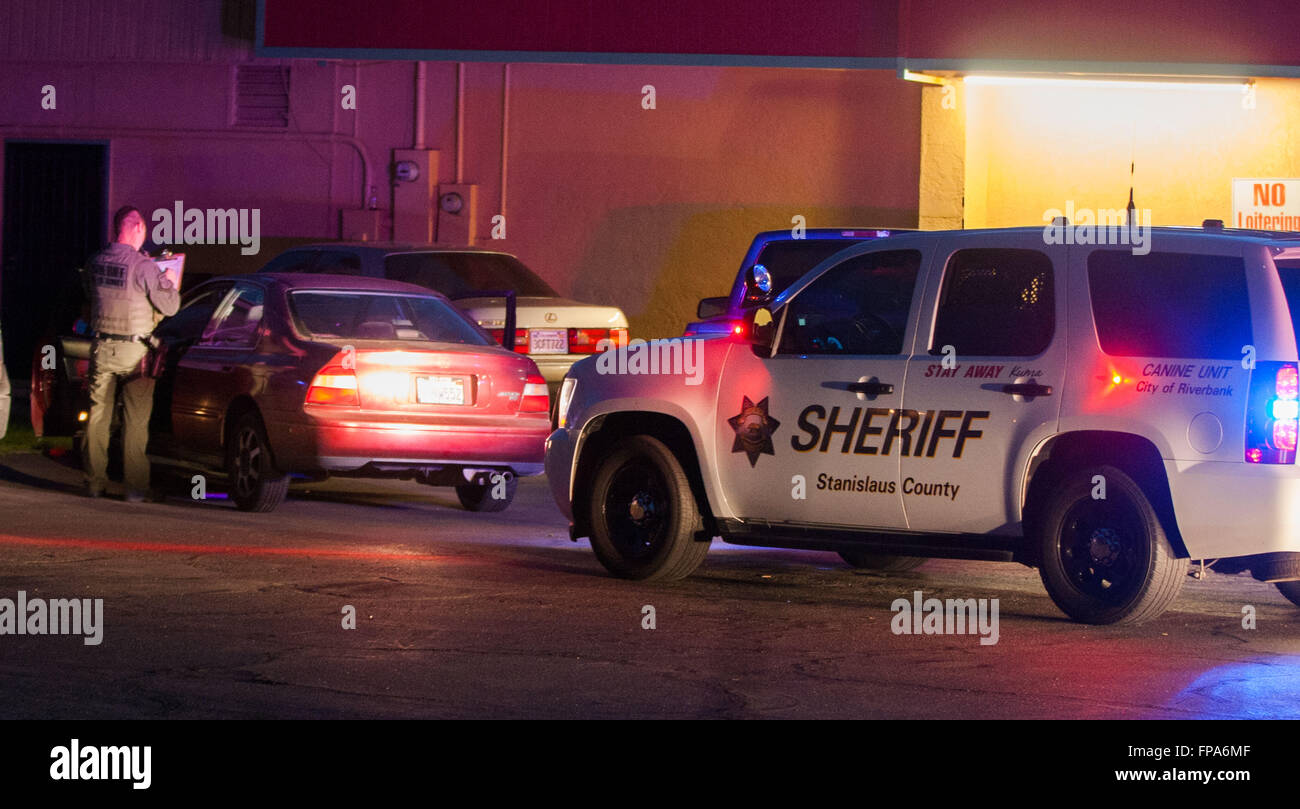 Riverbank, CA, USA. 17th Mar, 2016. Two suspects where arrested after a
