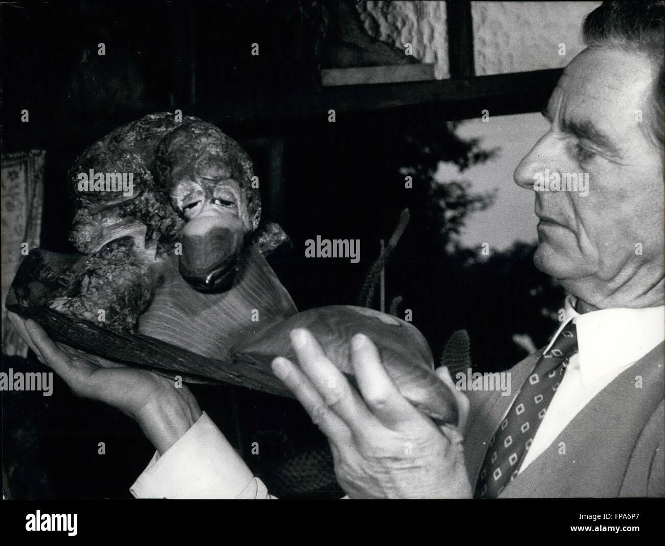 1972 - Wittenbecher shows the ''Schlafende Nilente'' here, which was made out of a growth from a Taunus acacia tree. Dr. Agostino Neto First Republic of Angola President © Keystone Pictures USA/ZUMAPRESS.com/Alamy Live News Stock Photo