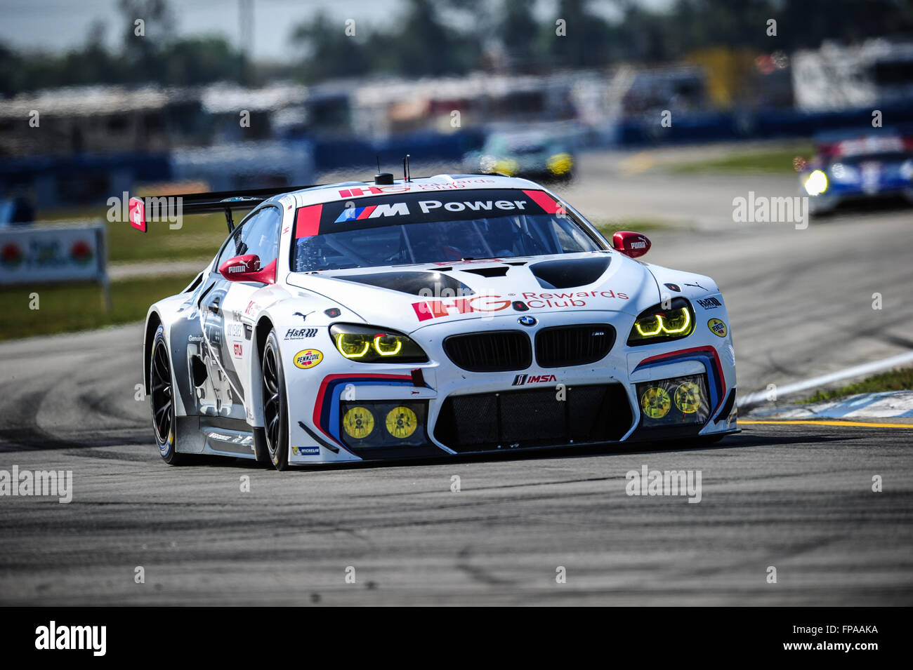 Sebring, Florida, USA. 17th Mar, 2016. Imsa WTSC 12 hours of Sebring endurance race. Thursday free practise day. #25 BMW TEAM RLL (USA) BMW M6 GTLM BILL AUBERLEN (USA) AUGUSTO FARFUS (BRA) DIRK WERNER (DEU) BRUNO SPENGLER (CAN) Credit:  Action Plus Sports/Alamy Live News Stock Photo