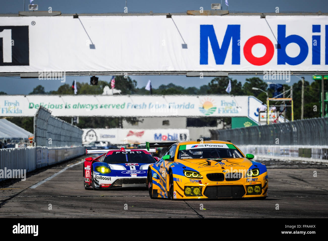 Sebring, Florida, USA. 17th Mar, 2016. Imsa WTSC 12 hours of Sebring endurance race. Thursday free practise day. #97 TURNER MOTORSPORT (USA) BMW M6 GT3 GTD MICHAEL MARSAl (USA) PARKUS PALTALLA (FIN) JESSE KROHN (USA) Credit:  Action Plus Sports/Alamy Live News Stock Photo