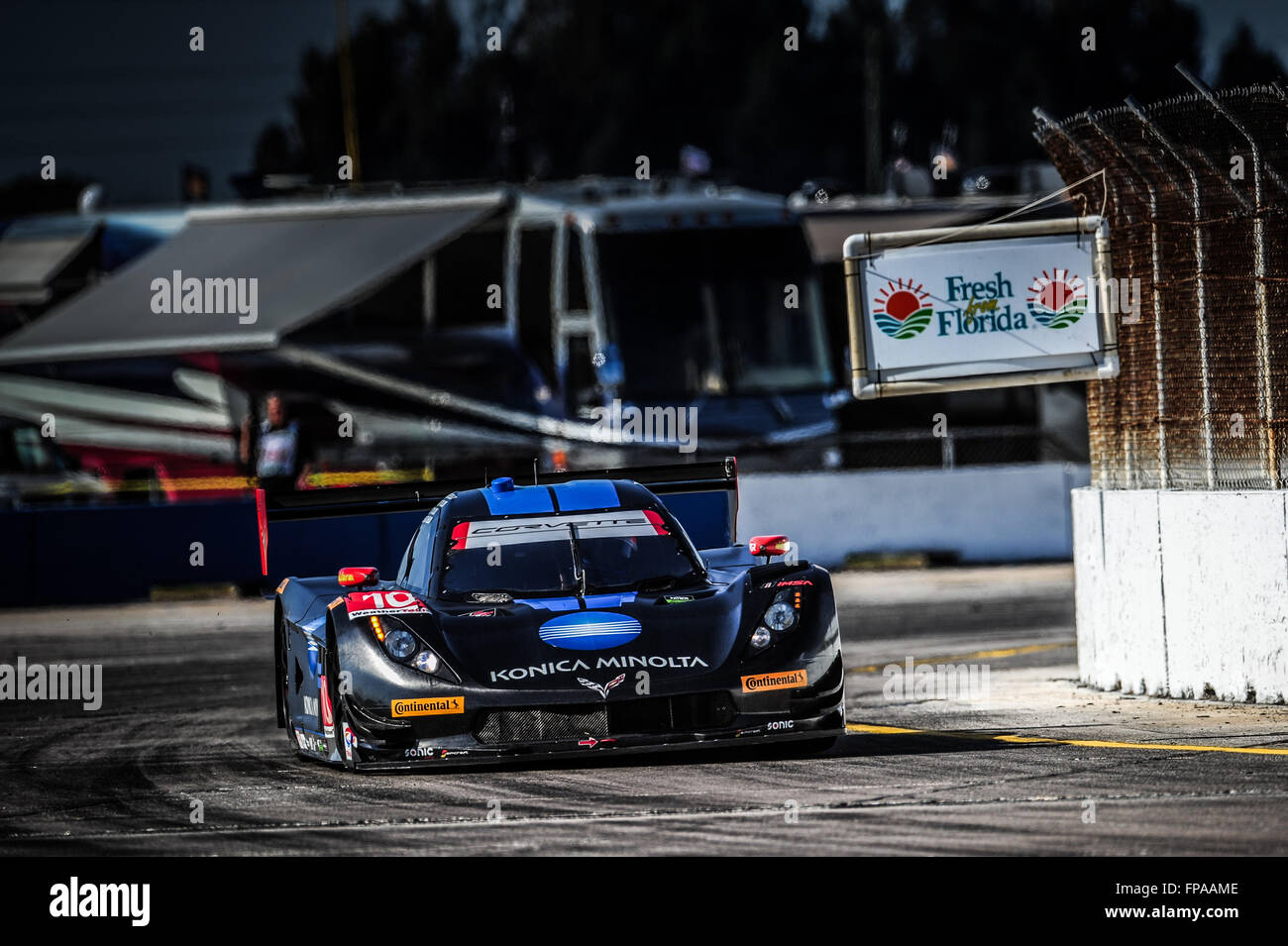 Sebring, Florida, USA. 17th Mar, 2016. Imsa WTSC 12 hours of Sebring endurance race. Thursday free practise day. #10 WAYNE TAYLOR RACING (USA) CORVETTE DP JORDAN TAYLOR (USA) RICKY TAYLOR (USA) MAX ANGELELLI (ITA) RUBENS BARRICHELLO (BRA) Credit:  Action Plus Sports/Alamy Live News Stock Photo