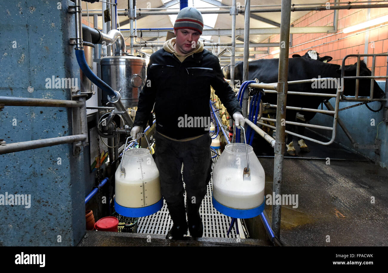Hohenwestedt, Germany. 3rd Mar, 2016. Farmer Christoph Rohwer on his ...