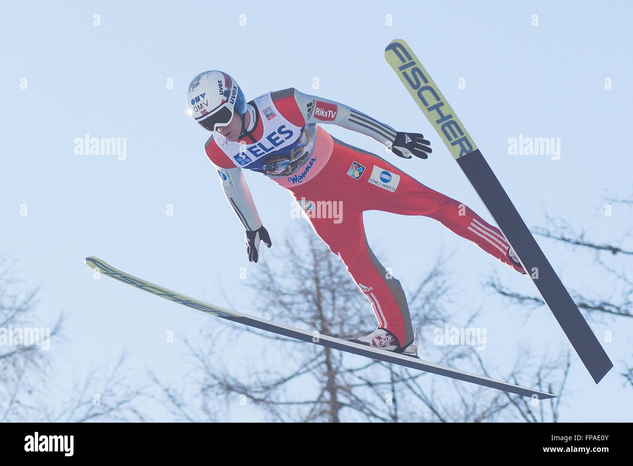 Planica, Slovenia. 18th Mar, 2016. Kenneth Gangnes of Norway competes during Planica FIS Ski Jumping World Cup final on the March 18, 2016 in Planica, Slovenia. © Rok Rakun/Pacific Press/Alamy Live News Stock Photo