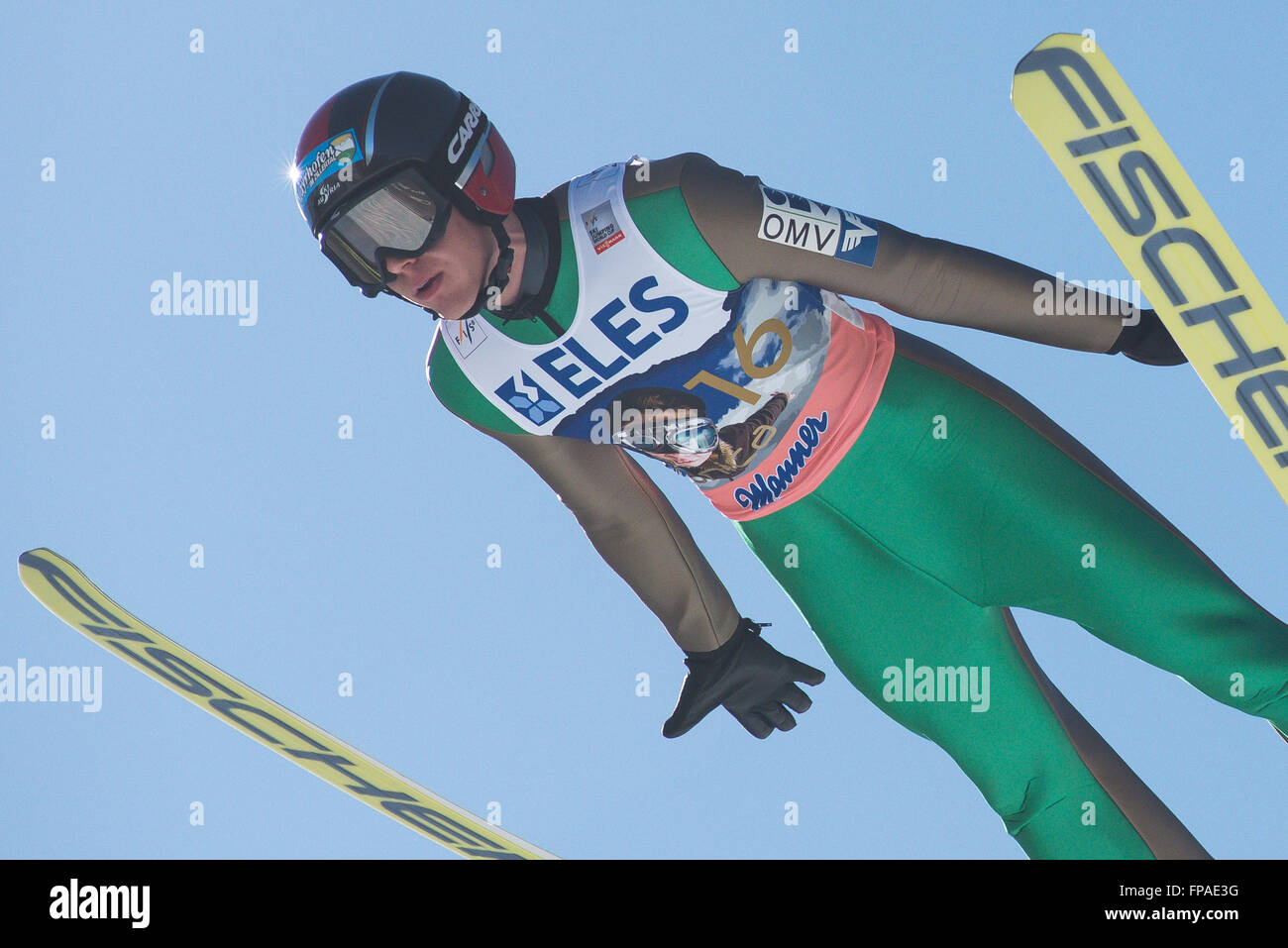 Planica, Slovenia. 18th Mar, 2016. Philipp Aschenwald of Austria competes during Planica FIS Ski Jumping World Cup finals on the March 18, 2016 in Planica, Slovenia. © Rok Rakun/Pacific Press/Alamy Live News Stock Photo