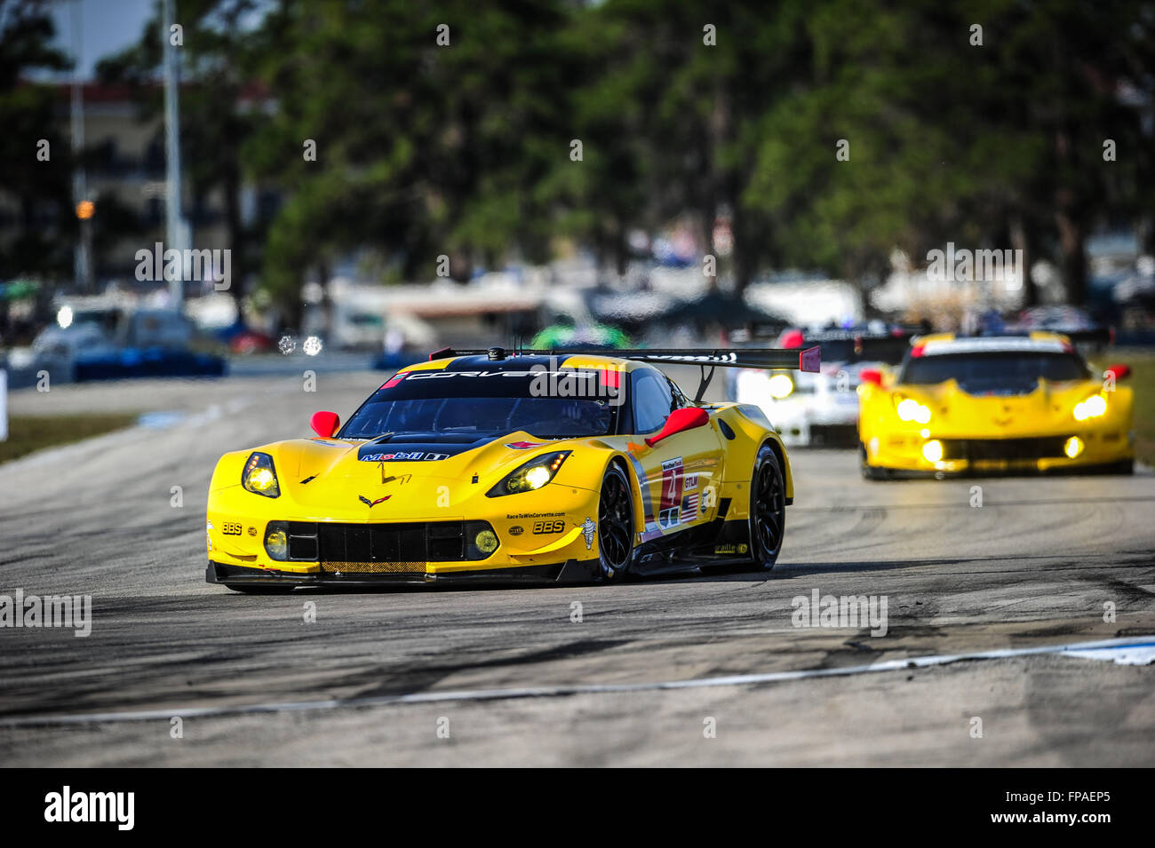 Sebring, Florida, USA. 18th Mar, 2016. Imsa WTSC 12 hours of Sebring endurance race. Friday practise and qualification day. #4 CORVETTE RACING (USA) CORVETTE C7R GTLM MARCEL FASSLER (CHE) TOMMY MILNER (USA) OLIVER GAVIN (GBR) Credit:  Action Plus Sports/Alamy Live News Stock Photo