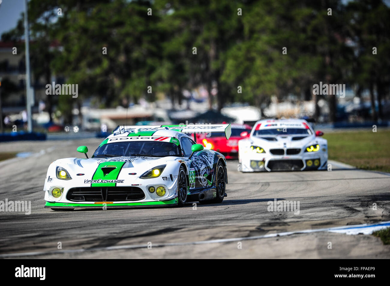 Sebring, Florida, USA. 18th Mar, 2016. Imsa WTSC 12 hours of Sebring endurance race. Friday practise and qualification day. #33 RILEY MOTORSPORTS (USA) DODGE VIPER GT3-R GTD BEN KEATING (USA) MARC MILLER (USA) JEROEN BLEEKEMOLEN (NLD) Credit:  Action Plus Sports/Alamy Live News Stock Photo