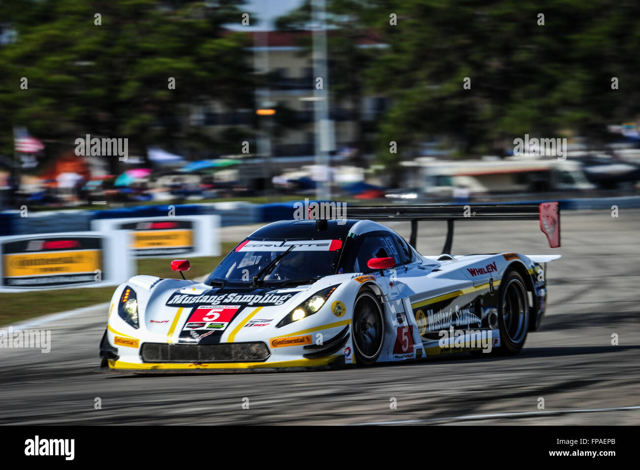 Sebring, Florida, USA. 18th Mar, 2016. Imsa WTSC 12 hours of Sebring endurance race. Friday practise and qualification day. #5 ACTION EXPRESS RACING (USA) CORVETTE DP CHRISTIAN FITTIPALDI (BRA) JOAO BARBOSA (PRT) FILIPE ALBUQUERQUE (PRT) Credit:  Action Plus Sports/Alamy Live News Stock Photo