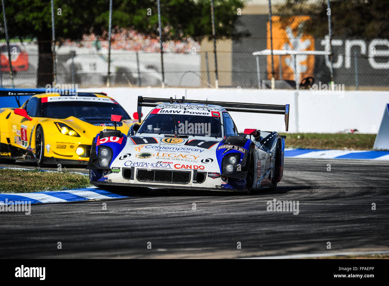 Sebring, Florida, USA. 18th Mar, 2016. Imsa WTSC 12 hours of Sebring endurance race. Friday practise and qualification day. #50 HIGHWAY TO HELP (USA) RILEY BMW DP BYRON DEFOOR (USA) DAVID HINTON (GBR) JIM PACE (USA) DORSEY SCHROEDER (USA) THOMAS GRUBER (AUT) Credit:  Action Plus Sports/Alamy Live News Stock Photo