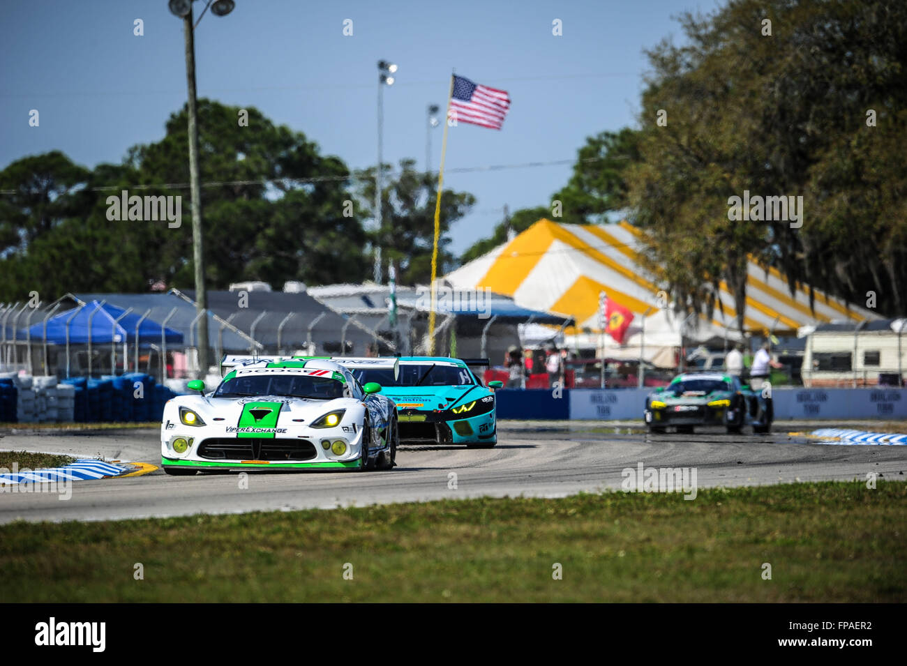 Sebring, Florida, USA. 18th Mar, 2016. Imsa WTSC 12 hours of Sebring endurance race. Friday practise and qualification day. #33 RILEY MOTORSPORTS (USA) DODGE VIPER GT3-R GTD BEN KEATING (USA) MARC MILLER (USA) JEROEN BLEEKEMOLEN (NLD) Credit:  Action Plus Sports/Alamy Live News Stock Photo