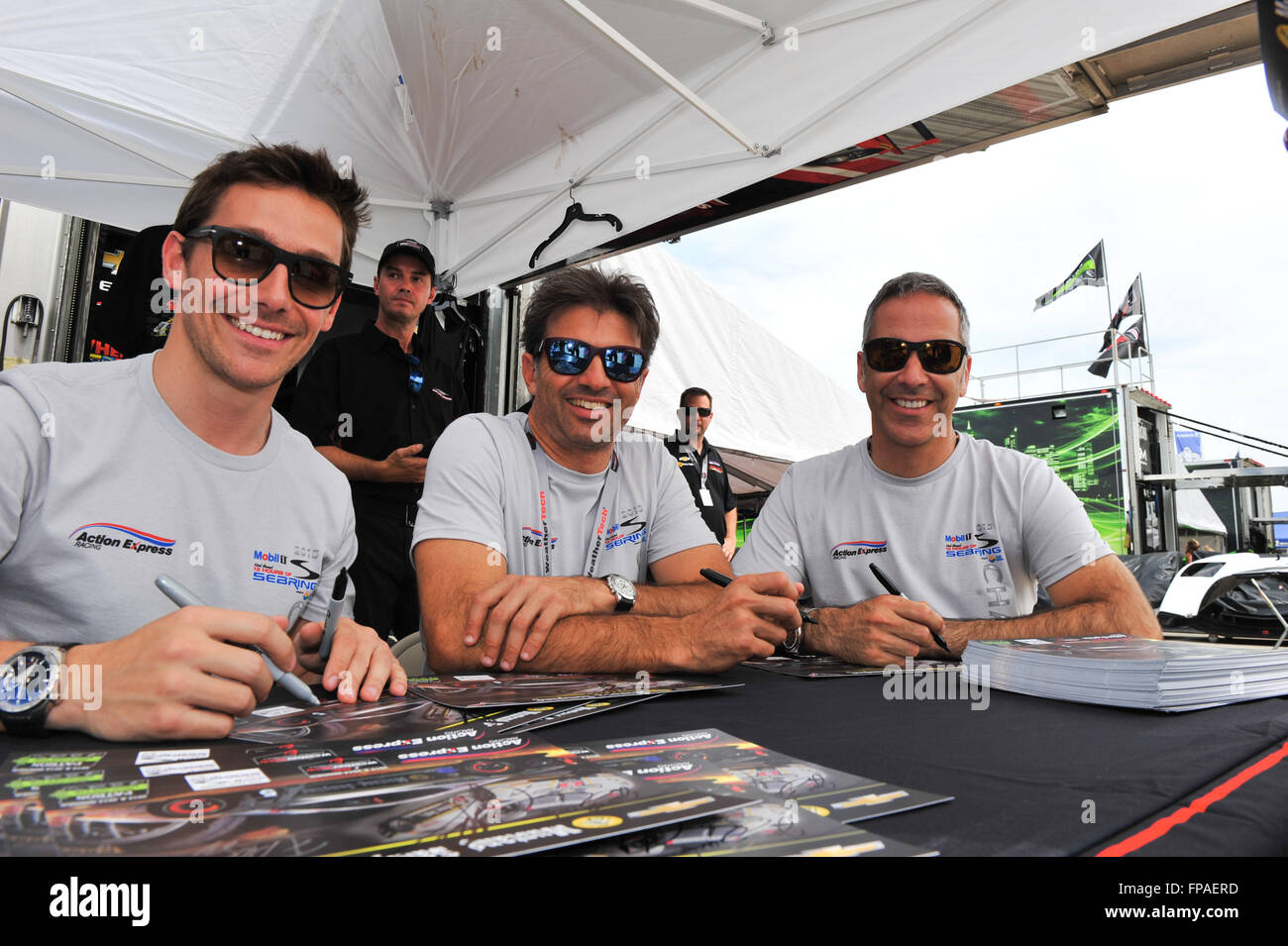 Sebring, Florida, USA. 18th Mar, 2016. Imsa WTSC 12 hours of Sebring endurance race. Friday practise and qualification day. #5 ACTION EXPRESS RACING (USA) CORVETTE DP CHRISTIAN FITTIPALDI (BRA) JOAO BARBOSA (PRT) FILIPE ALBUQUERQUE (PRT) Credit:  Action Plus Sports/Alamy Live News Stock Photo