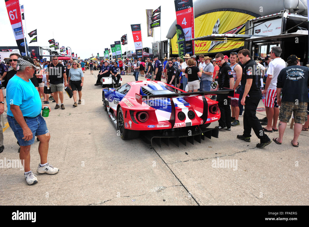 Sebring, Florida, USA. 18th Mar, 2016. Imsa WTSC 12 hours of Sebring endurance race. Friday practise and qualification day. #66 FORD CHIP GANASSI RACING (USA) FORD GT GTLM JOEY HAND (USA) SEBASTIEN BOURDAIS (FRA) DIRK MULER (DEU) Credit:  Action Plus Sports/Alamy Live News Stock Photo