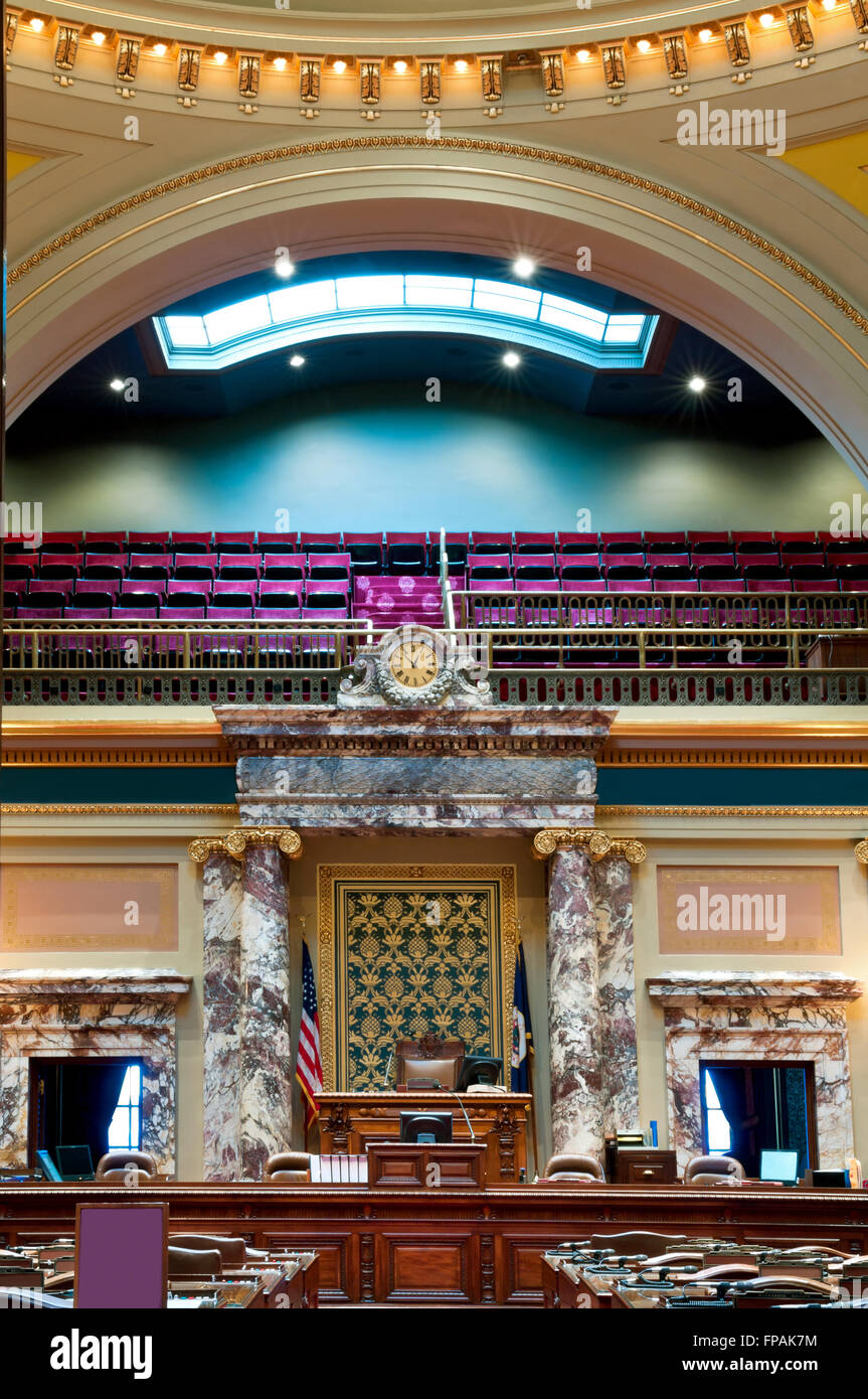 minnesota senate chamber legislative body building interior architecture and decor gallery seats Stock Photo