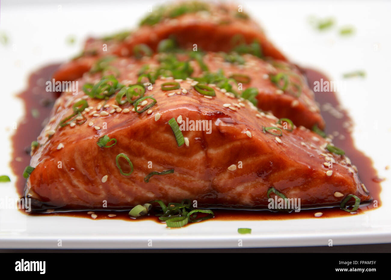 salmon teriyaki Stock Photo