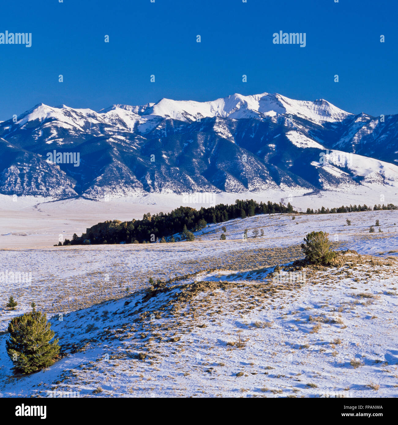madison range in winter above the madison river valley near ennis, montana  Stock Photo - Alamy