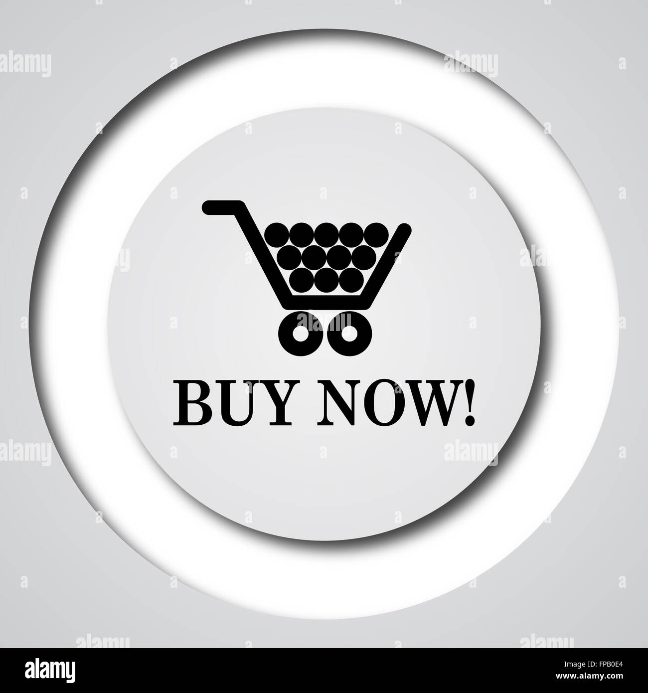 Buy now shopping cart icon. Internet button on white background Stock ...
